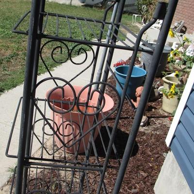 Plant stand, black metal, folding