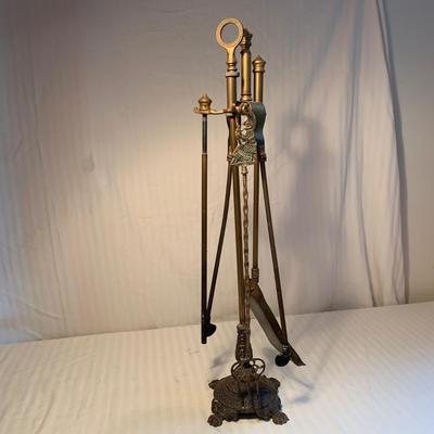 Brass Coal Bucket & Fireplace Tools (2R-HS)