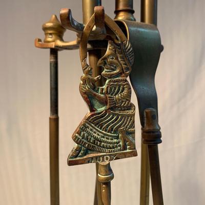 Brass Coal Bucket & Fireplace Tools (2R-HS)