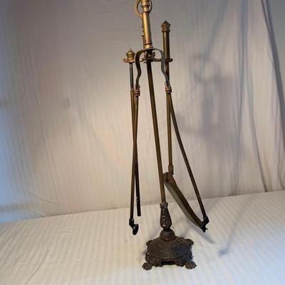 Brass Coal Bucket & Fireplace Tools (2R-HS)