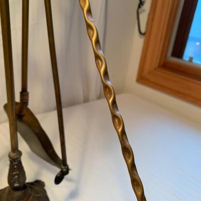 Brass Coal Bucket & Fireplace Tools (2R-HS)
