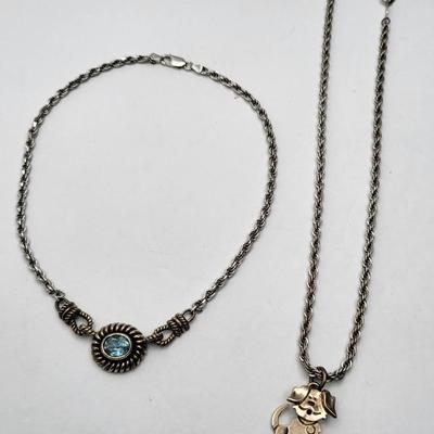 Sterling Silver Necklace Duo 56.1gr