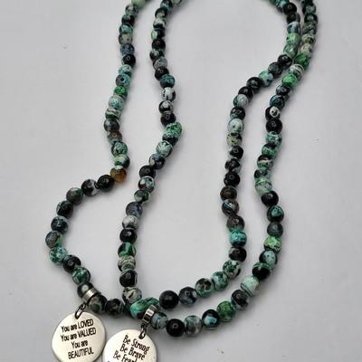 Various Stone Bracelets, Necklaces, Pendants & Brass Elephant
