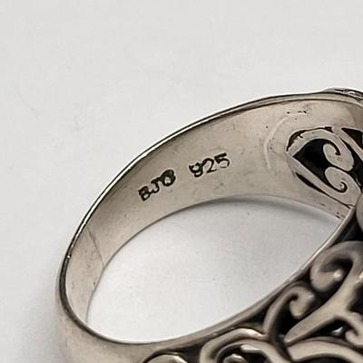 Square Onyx Sterling Silver Ring 10.1gr