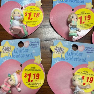 5 Precious Moments miniature ornaments