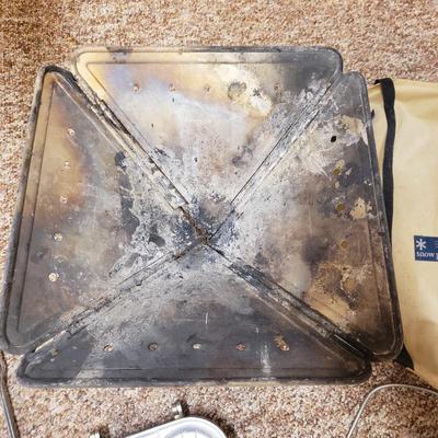 Two Snow Peak Collapsible Fireplaces, Fire Poker and More (C-KD)