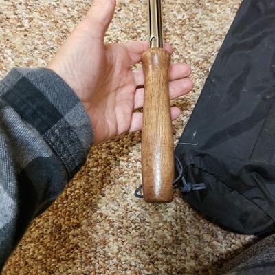 Two Snow Peak Collapsible Fireplaces, Fire Poker and More (C-KD)