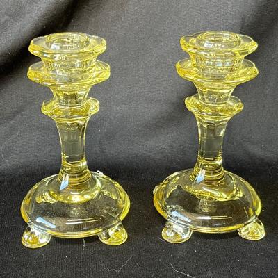 Lot 12 Fostoria Candle Sticks