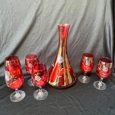 Lot 14 Cranberry Flash Wine set