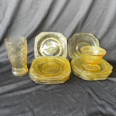 Lot 18 Amber Depression Glass