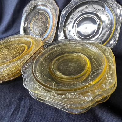Lot 18 Amber Depression Glass