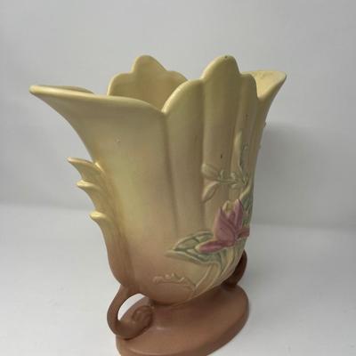 Vintage HULL Art Tulip Vase Pink Yellow Floral