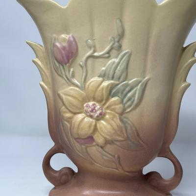 Vintage HULL Art Tulip Vase Pink Yellow Floral