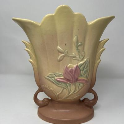 Vintage HULL Art Tulip Vase Pink Yellow Floral