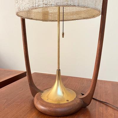 MCM Vintage Teak Desk Lamp 43" Tall