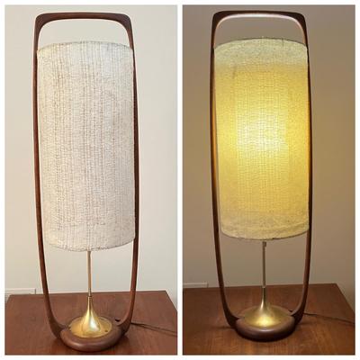 MCM Vintage Teak Desk Lamp 43" Tall