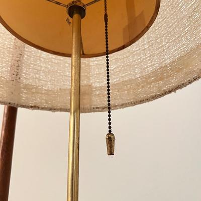 MCM Vintage Teak Desk Lamp 43" Tall