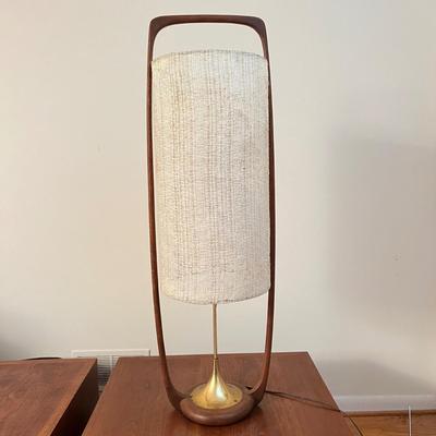 MCM Vintage Teak Desk Lamp 43" Tall