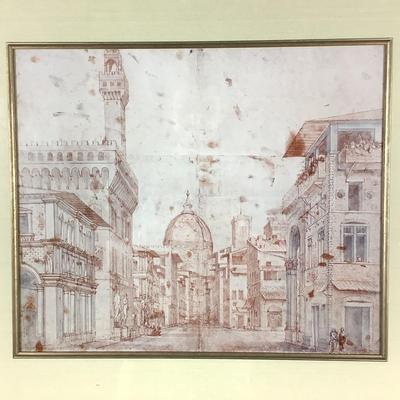 592 Framed Firenze Perspective Print by Baldassare