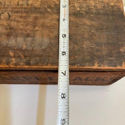 Antique Wood Box National Carpet Tacks WITH Contents