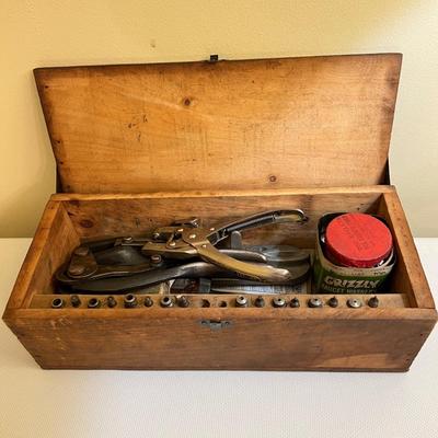 Antique Primitive Tool Box WITH Contents