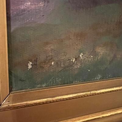 Vintage Original Signed Oil on Canvas Framed Art c. 1948