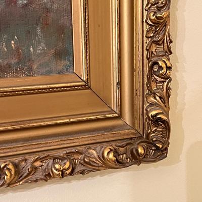 Vintage Original Signed Oil on Canvas Framed Art c. 1948
