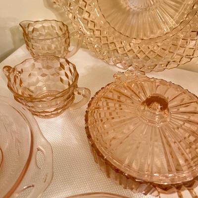 Large Lot Pink Vintage Depression Glassware