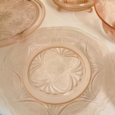 Large Lot Pink Vintage Depression Glassware