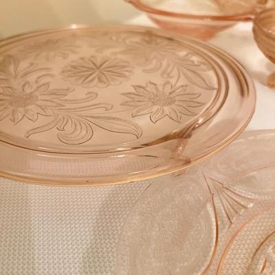 Large Lot Pink Vintage Depression Glassware