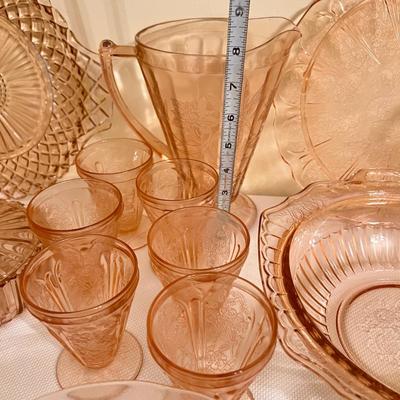 Large Lot Pink Vintage Depression Glassware