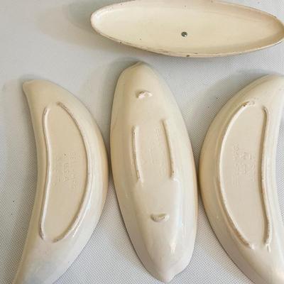 Vintage Bell Pottery Atomic 3 Piece Appetizer Serving Set