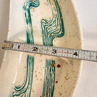 Vintage Bell Pottery Atomic 3 Piece Appetizer Serving Set