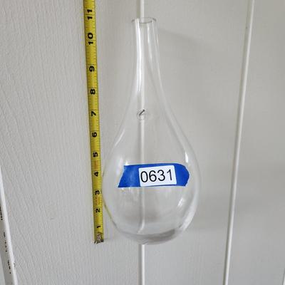 Pair Clear Glass Teardrop Raindrop Wall Hanging Vases