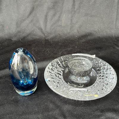 Lot 21 Orrefors UFO votive & art glass votive