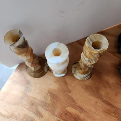 3 Stone Candlestick Holders