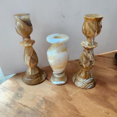 3 Stone Candlestick Holders