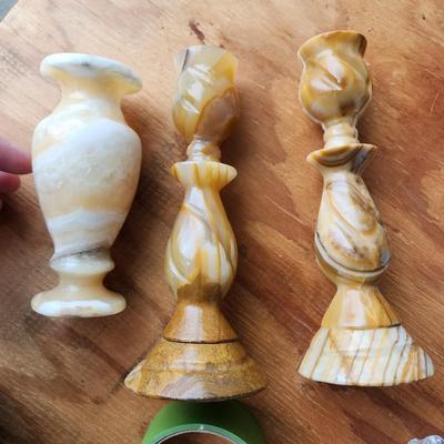 3 Stone Candlestick Holders