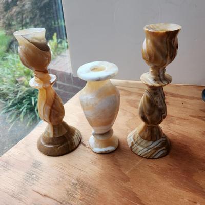 3 Stone Candlestick Holders
