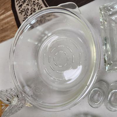 Large lot of Clear Glassware Hobnail Devil Eggs , S.H. Green Stamps , Bowls Vases
