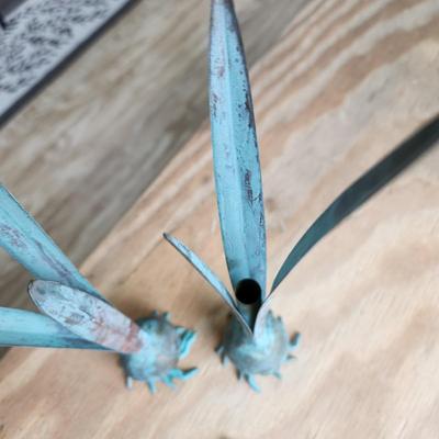 Pair Carnevale Copper Metal Onion Bulbs Bud Case