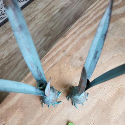 Pair Carnevale Copper Metal Onion Bulbs Bud Case