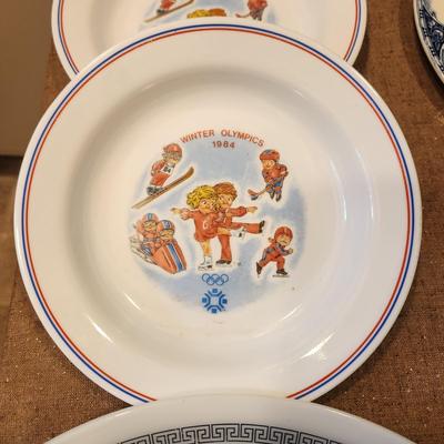 Lot of Collectible Plates Bradford House, 1984 Campbells Winter Olympics Corelle, Vernon Kilns Long Beach Ca., Lincoln's Gettysburg