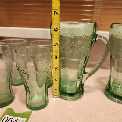 Green Coca-Cola Coke Glasses Libby