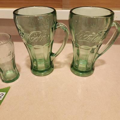 Green Coca-Cola Coke Glasses Libby