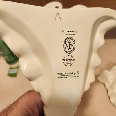 Pair Williamsburg Cornucopia Wedgewood