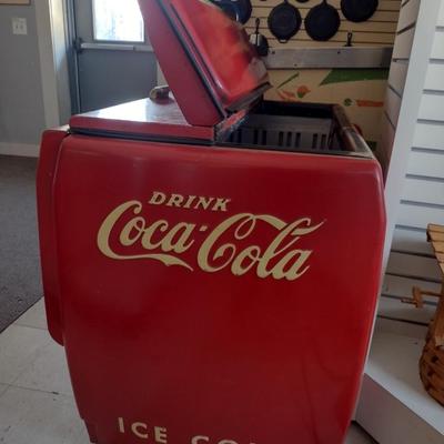 Vintage MCM Two Door Floor Model Coca-Cola Cooler (Cavalier Corporation)
