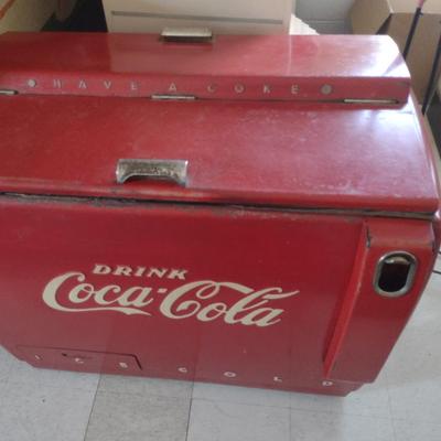Vintage MCM Two Door Floor Model Coca-Cola Cooler (Cavalier Corporation)