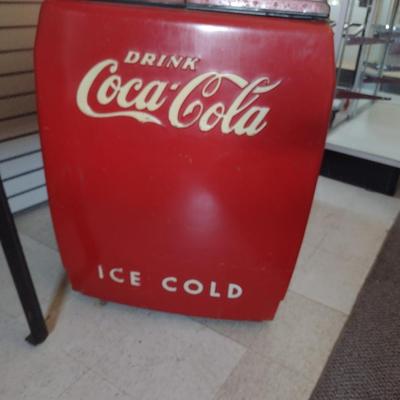 Vintage MCM Two Door Floor Model Coca-Cola Cooler (Cavalier Corporation)