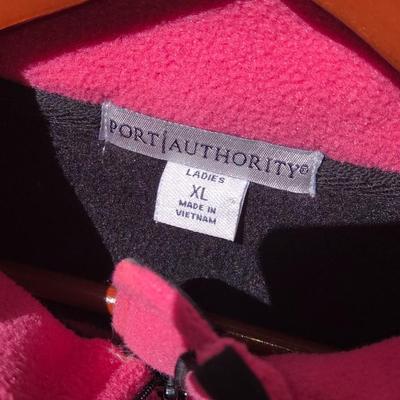 Port Authority Pink and Black Fleece Pull Over